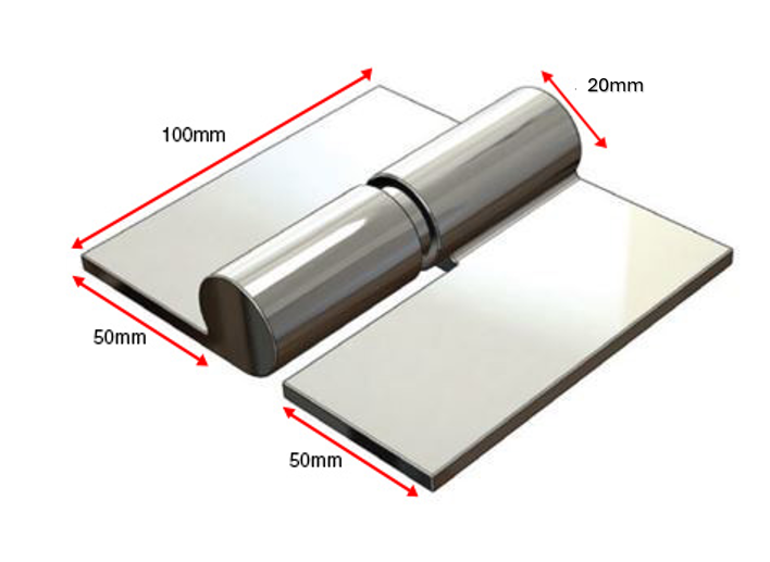 Heavy Duty  Industrial Weld to Weld Prison Hinge 19 mm RH / pair
