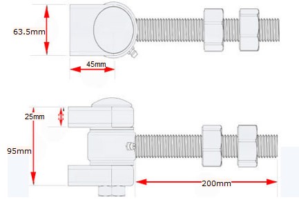 Heavy Duty Adjustable Super Hinge M30 for Gate up to 800kg / Pair