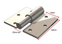Heavy Duty Swing Gate Screw to Screw hinge 25mm LH / pair - Zinc plated