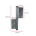Left Handed - Heavy Duty Screw on Self Closing Hinge / Pair