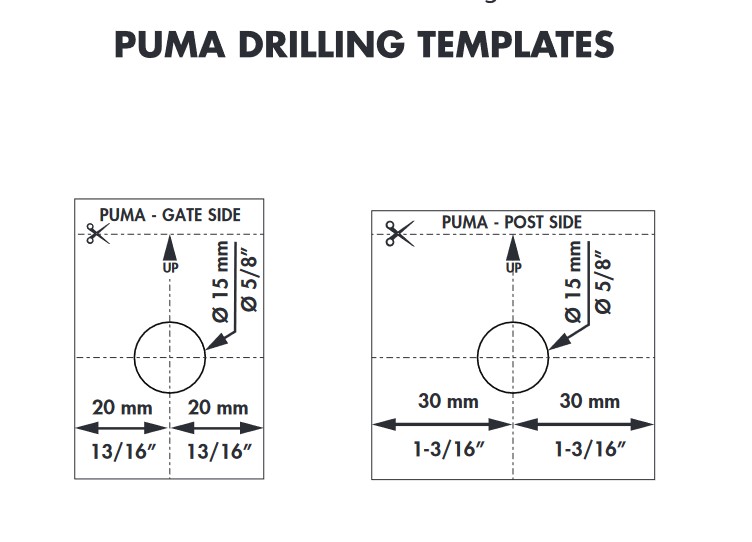 Compact 2 Way Adjustable 180° surface mounted hinge - PUMA - Black / Each