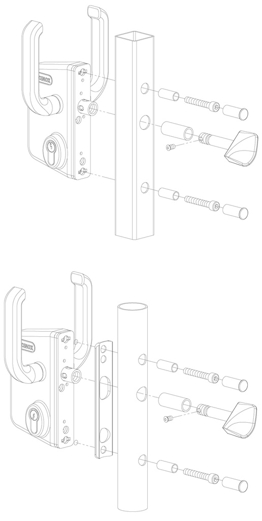 Locinox Sliding Gate Lock industrial U2 with Lock Size 80mm