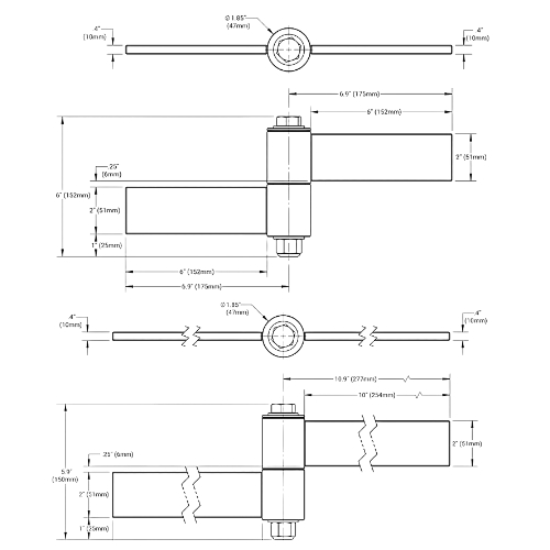 Rising Hinges or Up Hill Hinges Heavy Duty Strap Hinges BadAss for Gates up to 680 kg