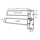 Strap Hinge 300x65mm 19mm pin RH - Pair