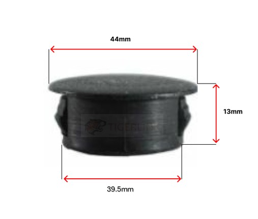 Plastic insert hole plug/End cap for hole size 40mm in Black