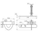 Swing Gate D-Latch and striker Horizontal bolt - Zinc Finished