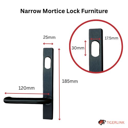 Lockton Stainless steel inflame Swing Gate Lock 23 MM BACKSET  -Matt Black Handle Kit