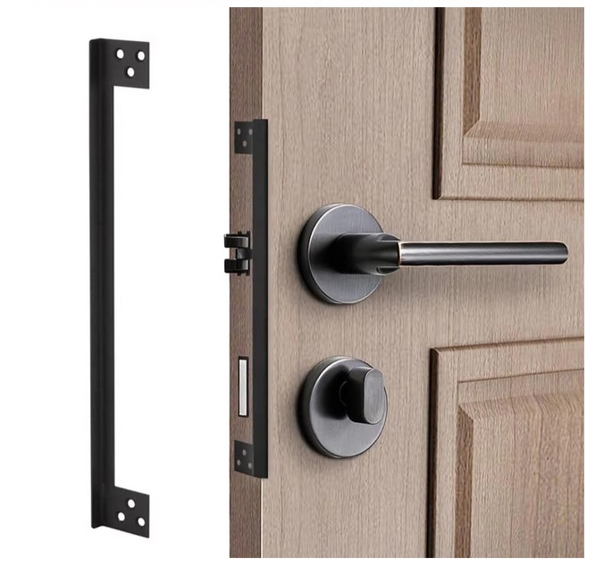 Stainless Steel Swing Gates Latch Guard Plate Outswing Latch Protector Shield L Shaped Security - 180mm - Silver