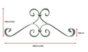 Decorative Scroll 466x195x20x6mm Wrought Iron Baluster- Zinc Plated