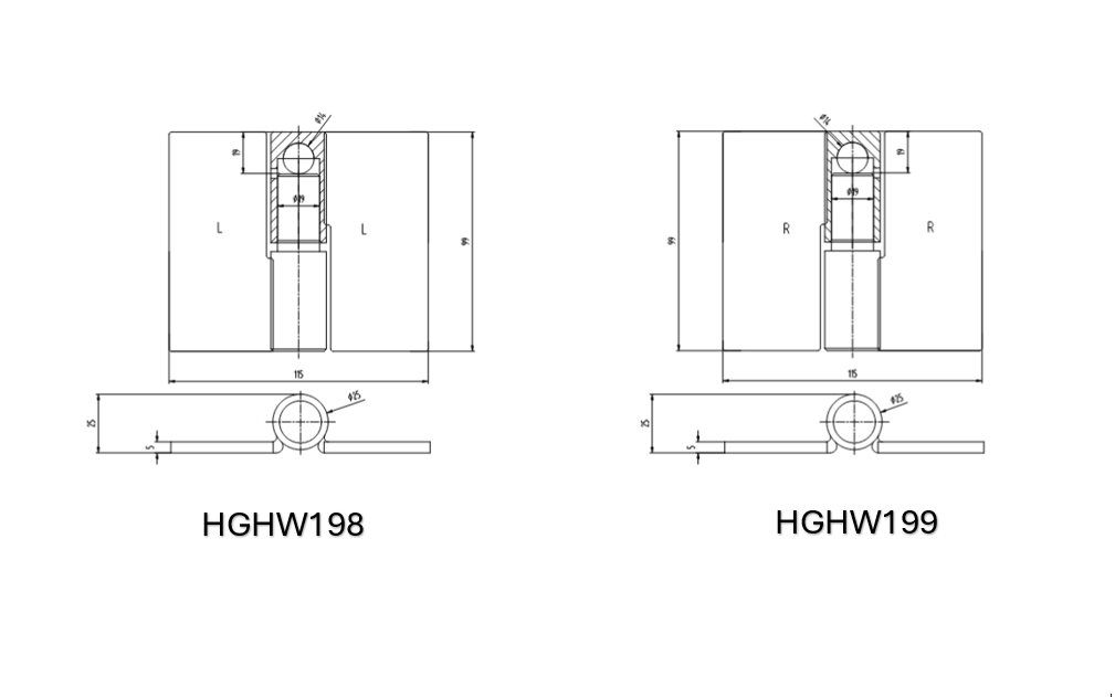 Heavy Duty Industrial Weld to Weld Prison Hinge 19 mm LH / pair