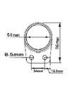Aluminium Fence Rail Bracket, 60mm Round Tube, Single Lug, 2 Hole