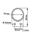 Aluminium Fence Rail Bracket, 50mm Round Tube, Single Lug, 2 Hole