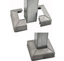 Aluminium Post base Cover for post size 50x50mm Base 100x100mm 2 parts