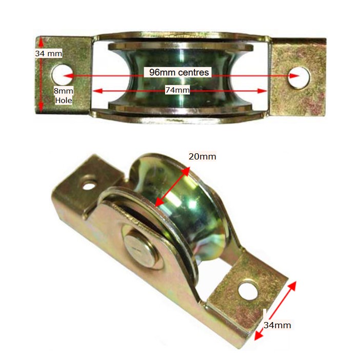 Sliding Gate Wheel/Rollers for U Groove 60mm Internal -  Double Bearing