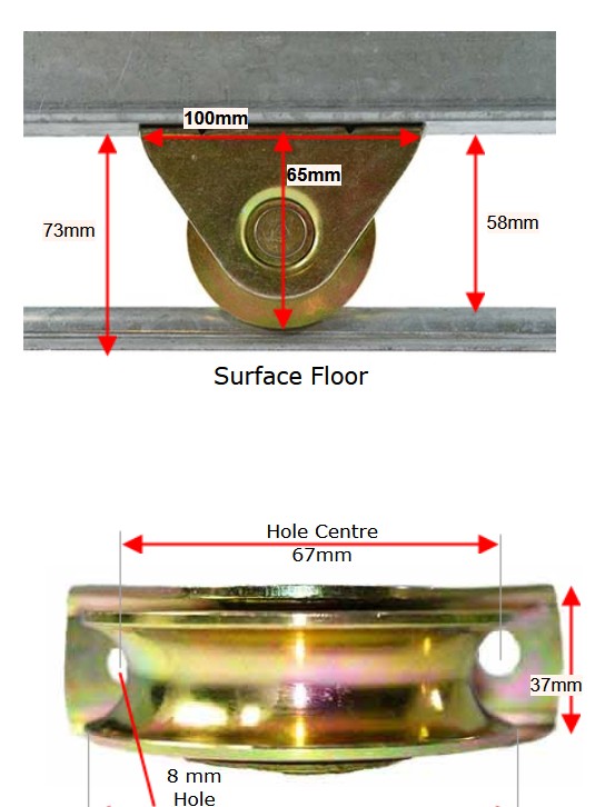 Sliding Gate Wheel U Groove 60mm External Double bearing