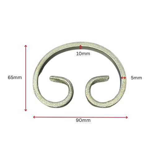 Steel C - Scroll 90mmx65mmx9x5mm - Zinc Plated