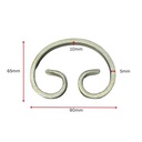 Steel C - Scroll 90mmx65mmx9x5mm - Zinc Plated