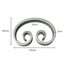 Steel C Scroll 120x80x20x6mm - Zinc Plated