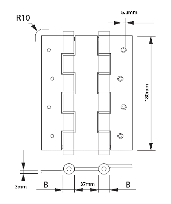 316 Marine Grade Stainless Steel Self-Closing Hinge - Double Action - Single