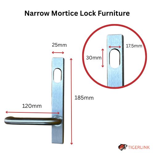Lockton Oval Insert Mortice Lock - Complete Kit - 50x50 Frame, 23mm Backset, Silver - For Swing Gates