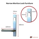 Lockton Oval Insert Mortice Lock - Complete Kit - 50x50 Frame, 23mm Backset, Silver - For Swing Gates
