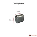 Lockton Oval Insert Mortice Lock - Complete Kit - 50x50 Frame, 23mm Backset, Silver - For Swing Gates