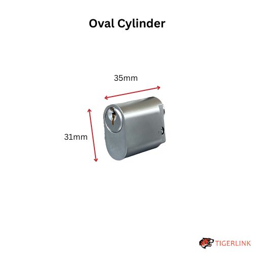 Lockton ENTRANCE Kit Oval Insert Mortice Lock - Complete Kit - 50x50 Frame, 23mm Backset, Silver - For Swing Gates