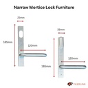 Lockton DISABILITY Kit Oval Insert Mortice Lock - Complete Kit - 50x50 Frame, 23mm Backset, Silver - For Swing Gates
