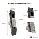 Lockton Oval Insert Mortice Lock - 50x50 Frame, 23mm Backset, Black - For Swing Gates