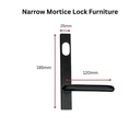 Lockton Insert Mortice Lock Handle - Oval, 3582/3782, External Plate - Stainless Steel in Satin Chrome Black