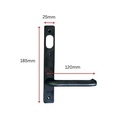 Lockton Insert Mortice Lock Handle - Oval, 3582/3782, Internal Plate - Stainless Steel in Satin Chrome Black