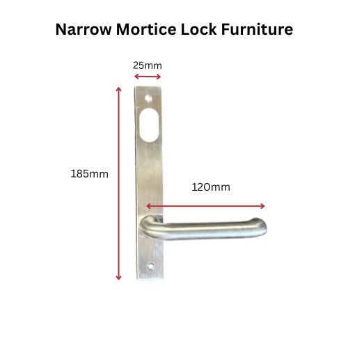 Lockwood Insert Mortice Lock Handle - Oval, 3582/3782, Internal Plate - Stainless Steel in Satin Chrome Silver