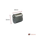 Oval Key Barrel, 35mm Half Cylinder, Keyed Alike - Satin Chrome