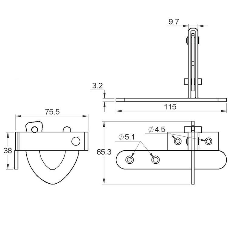 Swing Gate D-Latch and striker Horizontal bolt - Zinc Finished