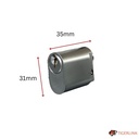 Oval Key Barrel, 35mm Half Cylinder, Keyed Different - Satin Chrome