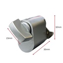 Oval Key Barrel, 35mm Half Cylinder, Turn Snib - Satin Chrome