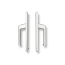 Insert Mortice Lock Handle Set - Euro, L Shaped - Aluminium in Silver - Pair