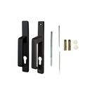 Insert Mortice Lock Handle Set - Euro, L Shaped, Reversible - Aluminium in Matt Black - Pair
