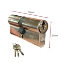 Viro Euro Key Barrel, 70mm Full Cylinder, Keyed Different - Bright Chrome