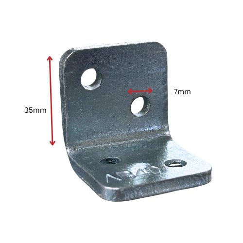 Angle Bracket 40x40mm 4.5mm Thickness Zinc 4 holes
