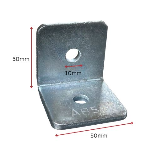 Angle Bracket 50x50mm  5mm Thickness Zinc 2 Holes