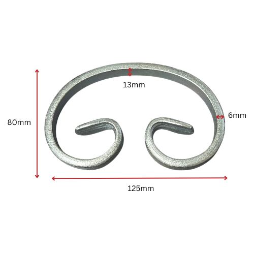 Steel C - Scroll 123mmx78mmx12 mm Zinc Plated