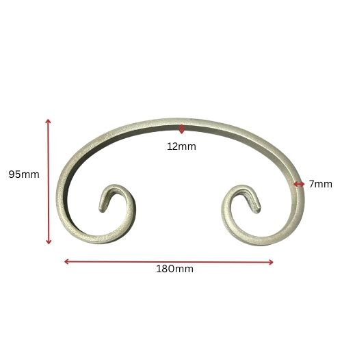C Scroll 181x93x12x6mm- Zinc Plated
