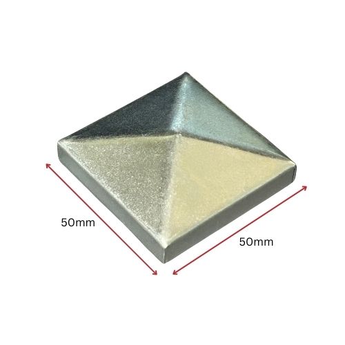 Zinc Plated Post Steel End Cap for tube 50x50mm Pyramid style