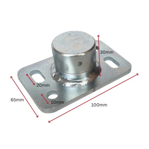 Galvanised Steel Weld-On Bearing Hinge - Base Plated, Up To 300kg - Bottom Only