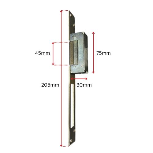 Electric Strike for Narrow Mortice Locks, Fail Close - 12V DC