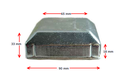 Steel Galvabond End Cap to fit tube size 90x90mm (Zinc Plated)