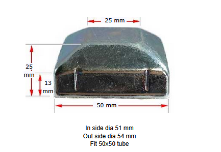 Steel Galvabond  Post End Cap for tube 50x50 Black