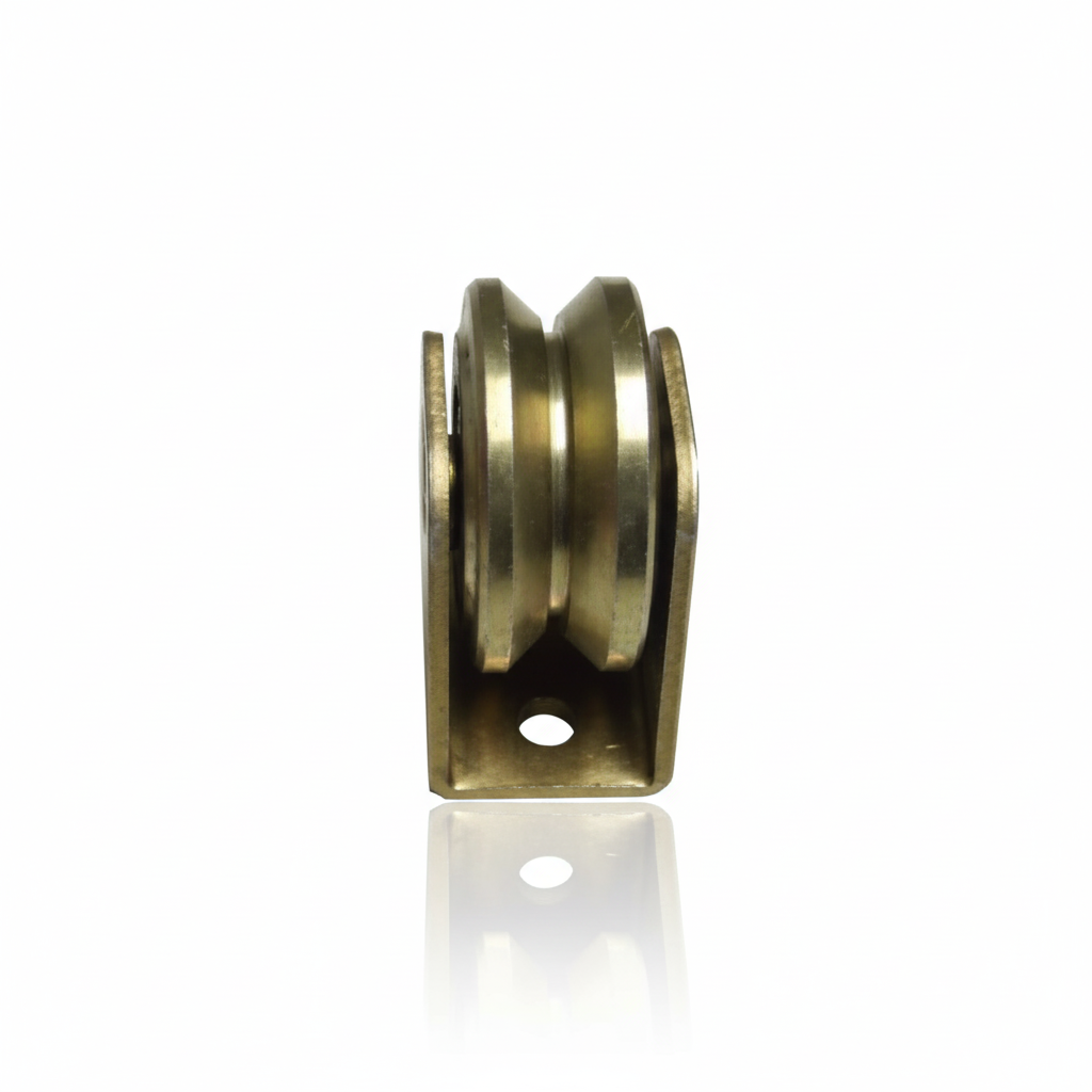 Zinc Plated Sliding Gate Wheel - 78mm V Groove Bracketless - Double Bearing