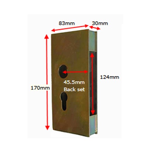 Protector Euro Lock Box to suit 736 Series For 30mm Frame, 45.5mm Backset